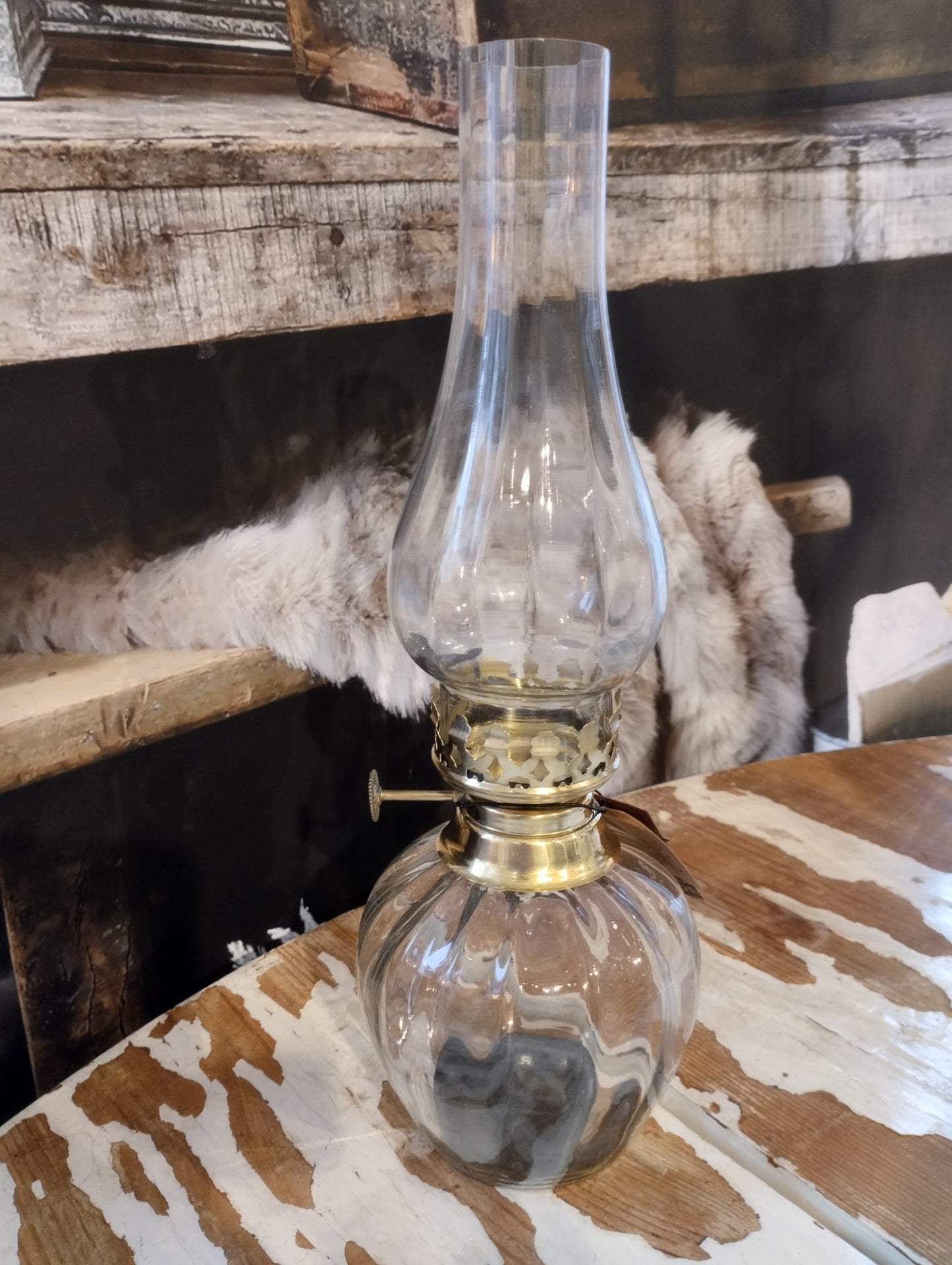 Lampa För Värmeljus - Bredsättra - Klar - Guld