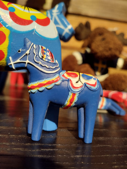 Magnet Dalahäst Blå - Handmålad - Souvenir