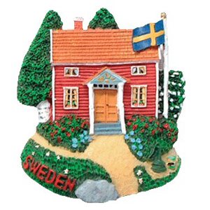 Magnet, Röd stuga Sweden 60 mm
