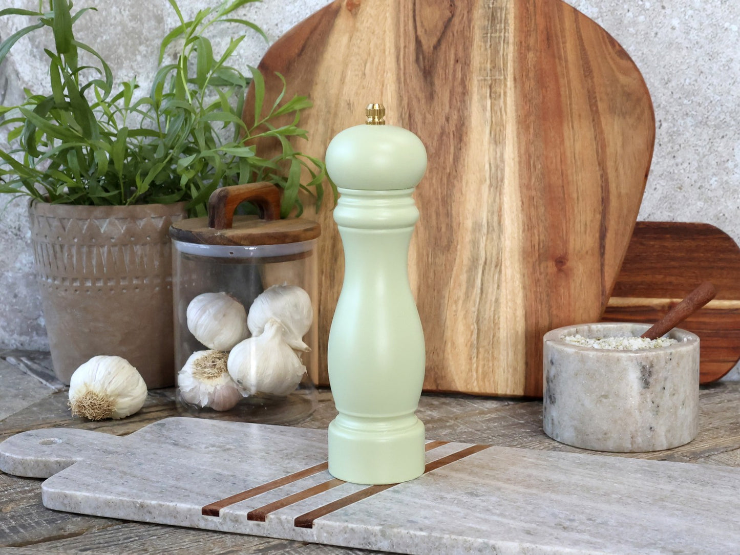 Saltkvarn - Pepparkvarn - Ljusgrön - H 20cm