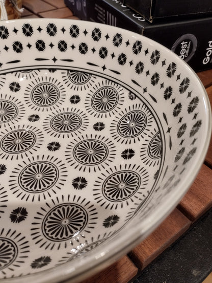 Serveringsskål - Sort - Stor salatskål - Diameter 24cm