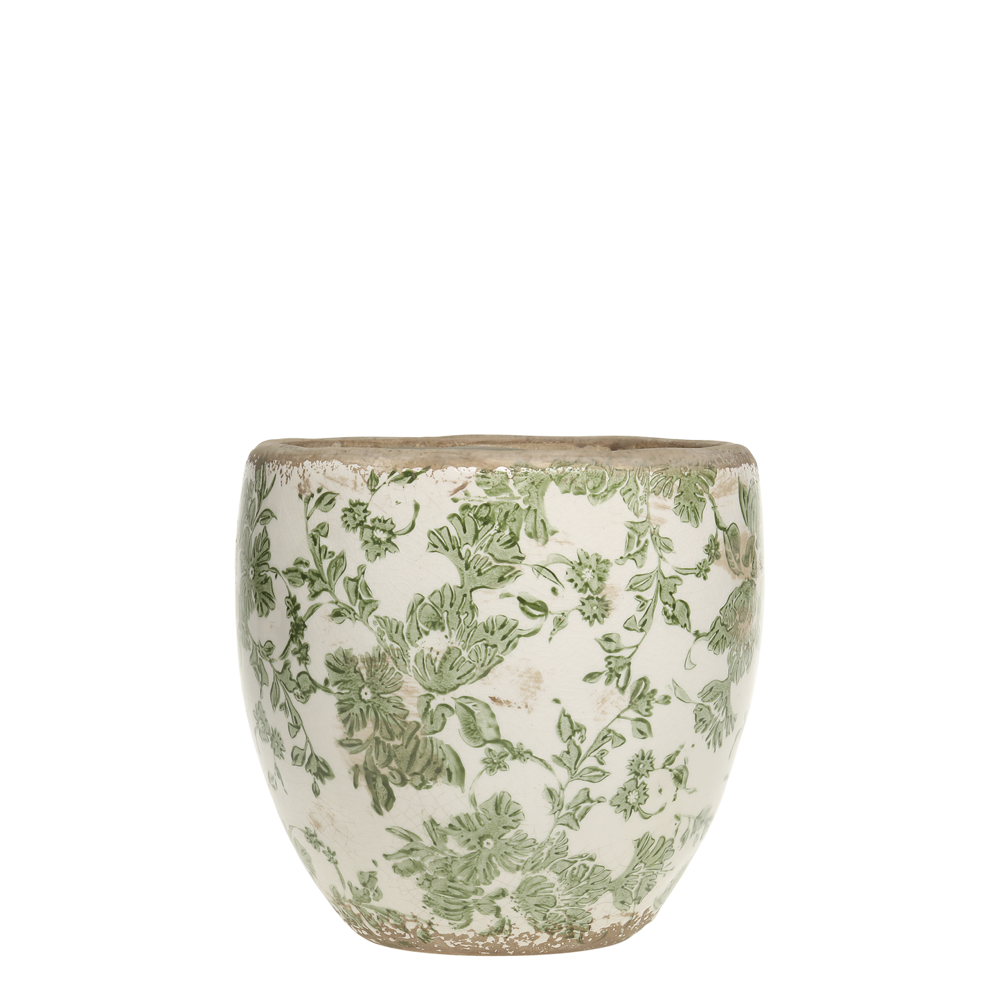 Stor Sanremo Kruka , H 19cm , Vit/grön