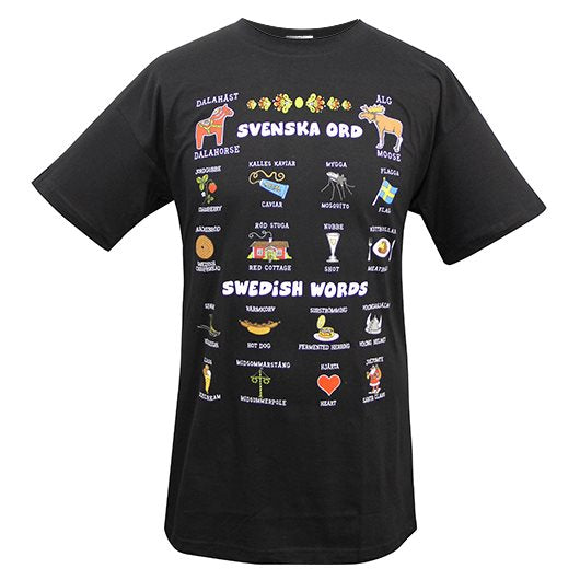 T-shirt sort - Swedish Words - VOKSEN