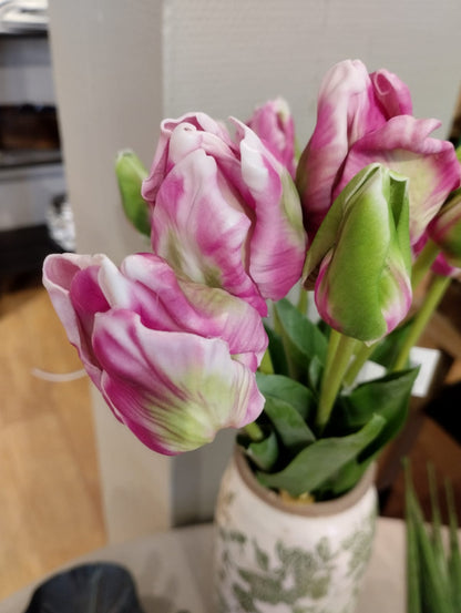 Konstgjorda Papegojtulpaner – Bukett om 5 - 48 cm