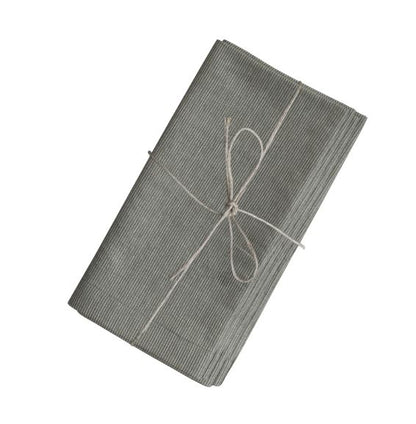 Tygservetter 4-pack - Ljusgrön Randig - 40x40cm