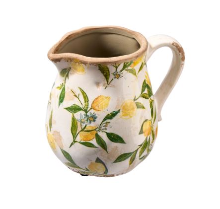 Lemona Vattenkanna - H 20cm - Vit/grön
