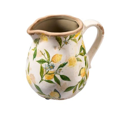 Lemona Vattenkanna - H 20cm - Vit/grön