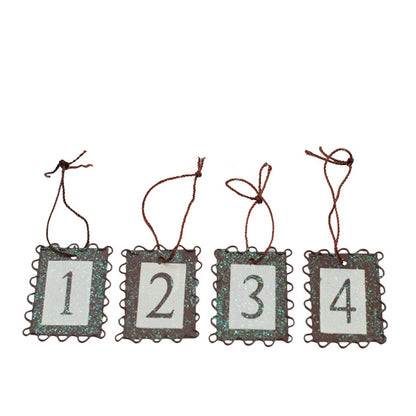 Adventssiffror 1 - 4 i Metall