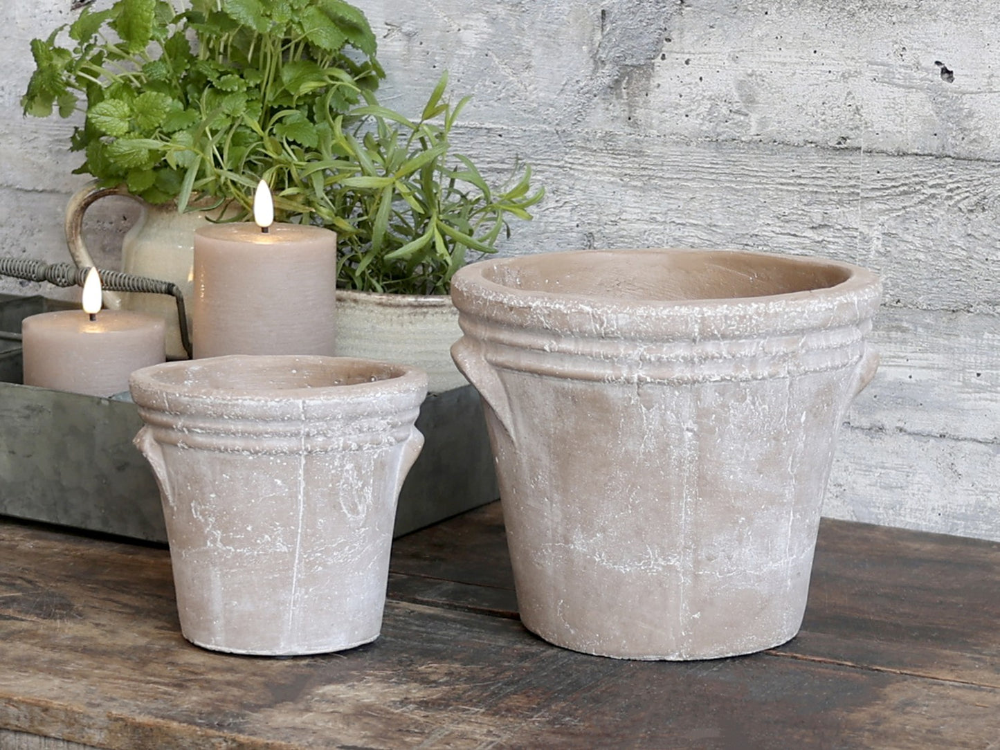 Kruka Claude 12cm - Cement - Natur