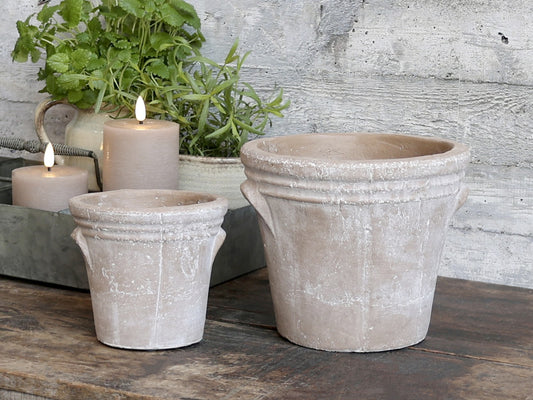 Kruka Claude - H16,5cm - Cement - Natur